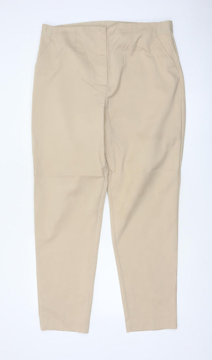 M&S Women’s Beige Size 20 Long Tapered Smart Work Trousers