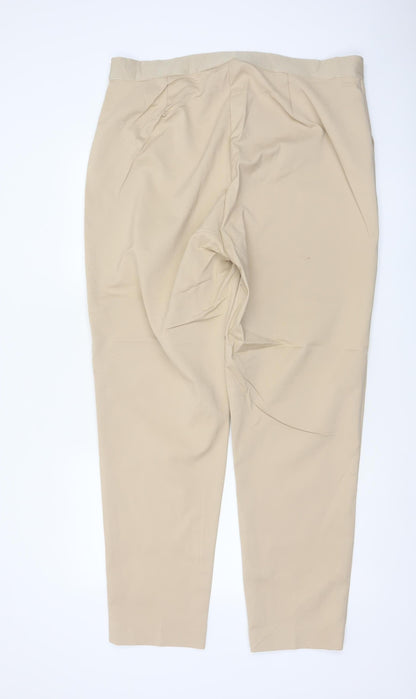 M&S Women’s Beige Size 20 Long Tapered Smart Work Trousers