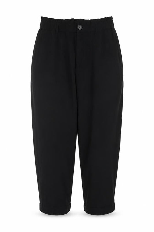 Zara Women Black UK 14 High Rise Tapered Paperbag Trousers