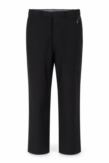 Marks & Spencer Men's Black 38S Regular Fit Wool Blend Dress Trousers