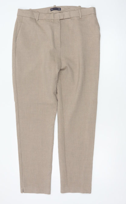 M&S Women Beige Size 16 Long Tapered Smart Dress Trousers