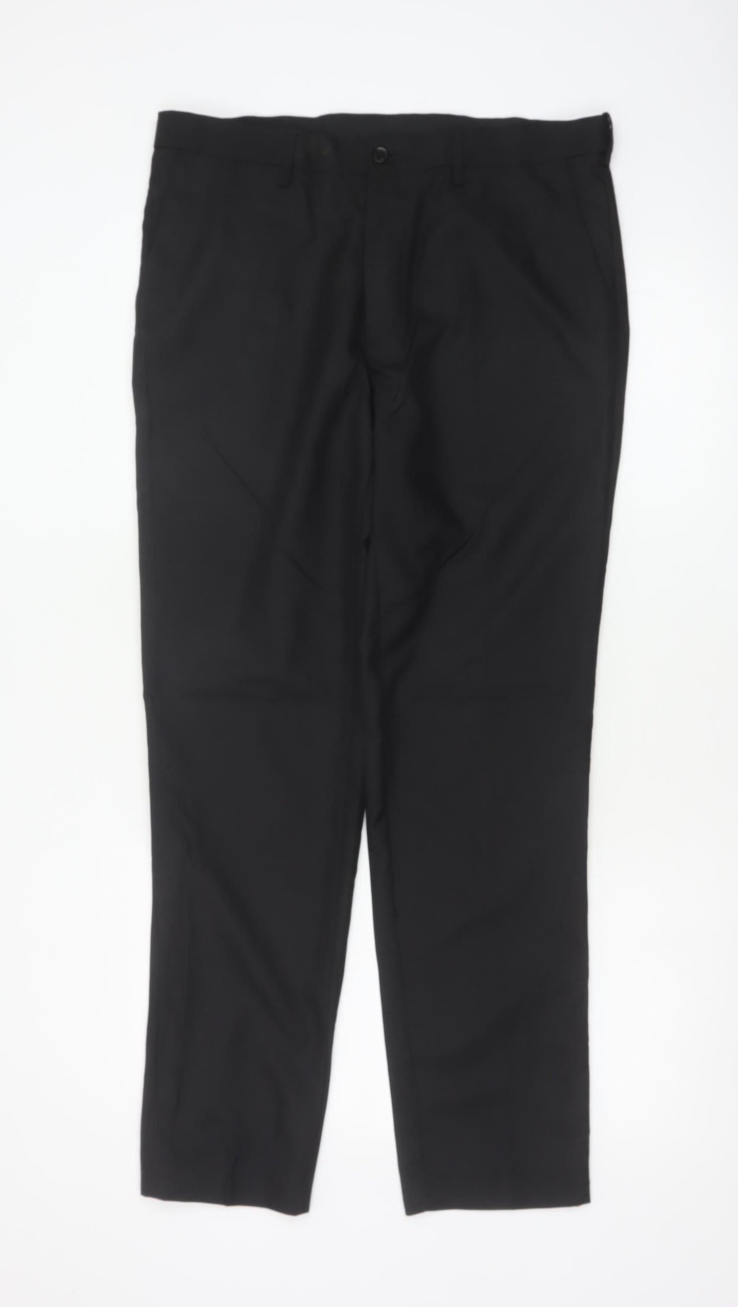Marks and Spencer Men's Black 34R Slim Fit Dress Trousers 34in