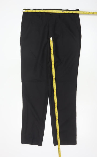 Marks and Spencer Men's Black 34R Slim Fit Dress Trousers 34in