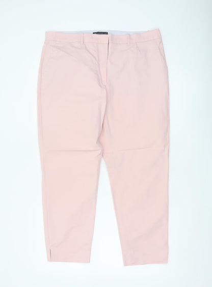 M&S Collection Women Pink Size 16 Cropped Tapered Tailored Trousers