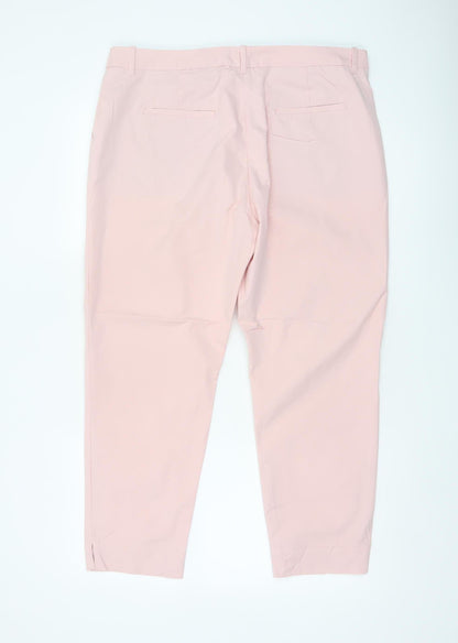M&S Collection Women Pink Size 16 Cropped Tapered Tailored Trousers