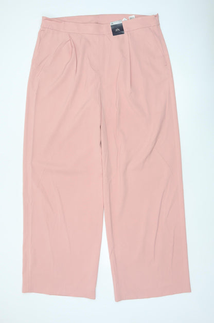 Marks & Spencer Women’s Pink Size 20 Wide Leg High Rise Trousers