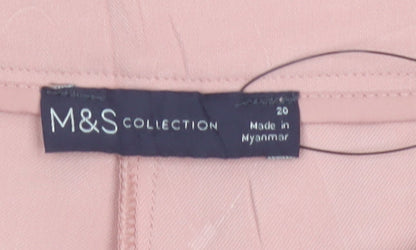Marks & Spencer Women’s Pink Size 20 Wide Leg High Rise Trousers