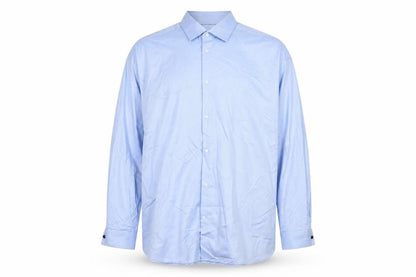 Marks & Spencer Men's Blue 20 Regular Fit Cotton Herringbone Shirt