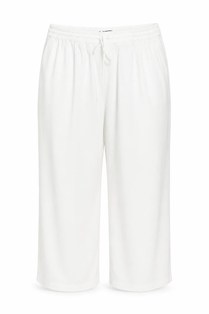 Marks & Spencer Women Ivory UK 22 Wide-Leg Drawstring Trousers