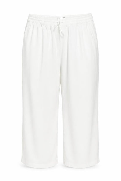 Marks & Spencer Women Ivory UK 22 Wide-Leg Drawstring Trousers