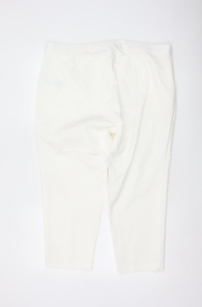 Marks & Spencer Women Ivory UK 20 Short Tapered Chino Trousers