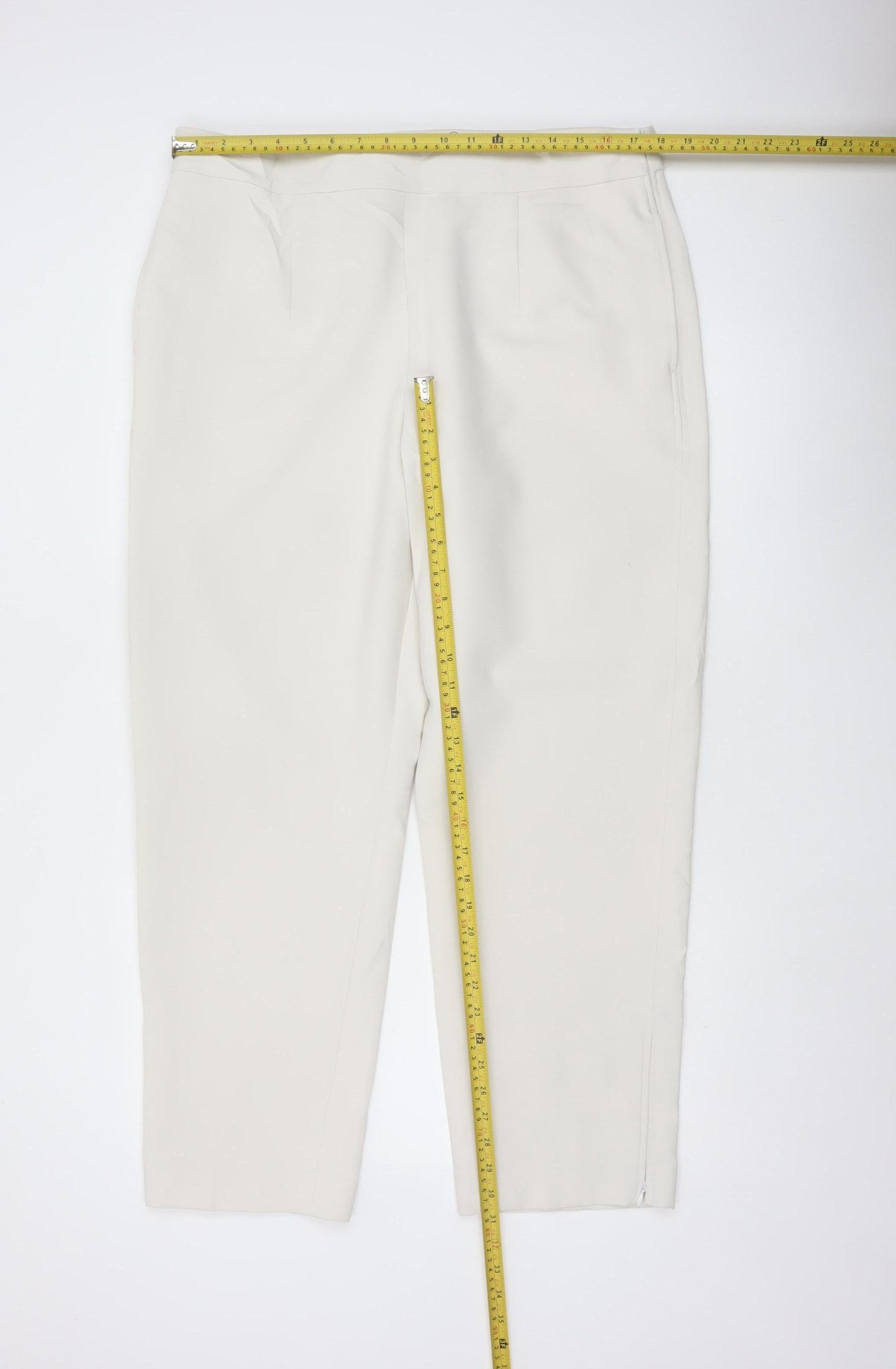 M&S Women Ivory UK 18 Regular Straight Leg Tailored Dress Trousers