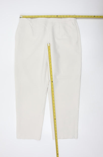 M&S Women Ivory UK 18 Regular Straight Leg Tailored Dress Trousers