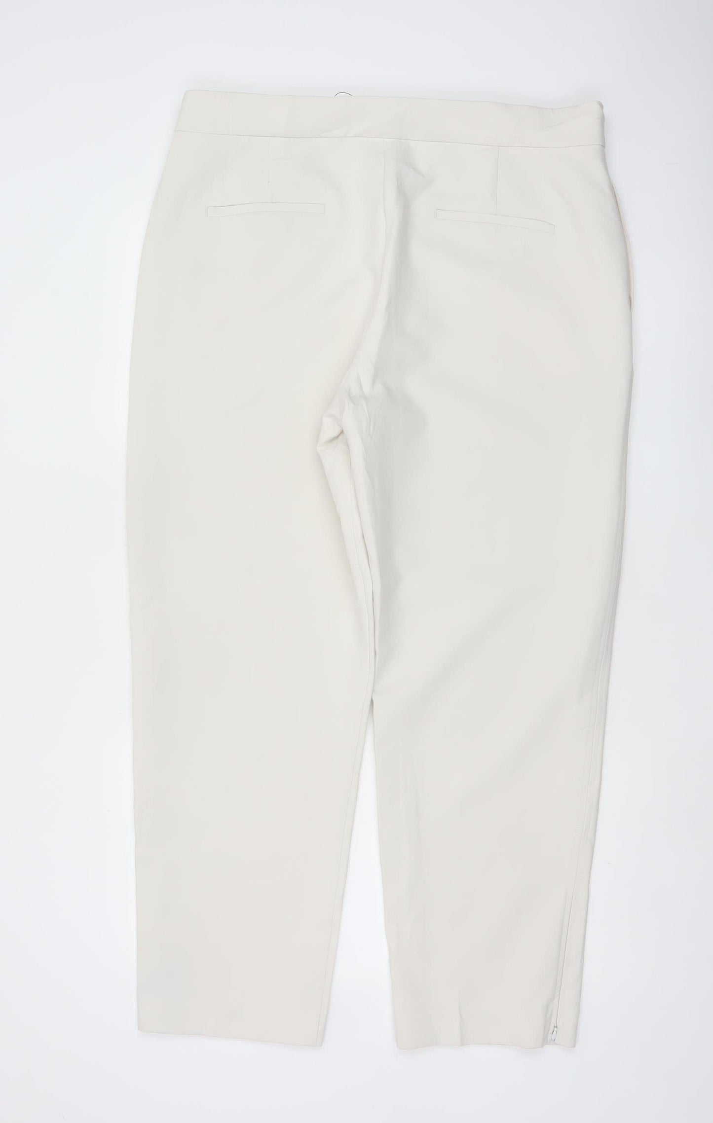 M&S Women Ivory UK 18 Regular Straight Leg Tailored Dress Trousers