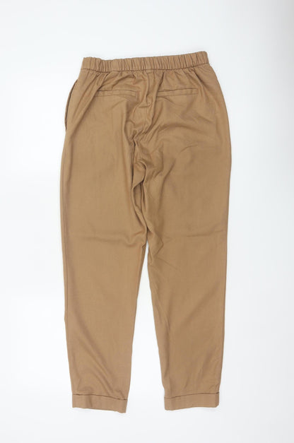 Marks & Spencer Women's Camel UK 10 Tapered Drawstring Jogger Trousers
