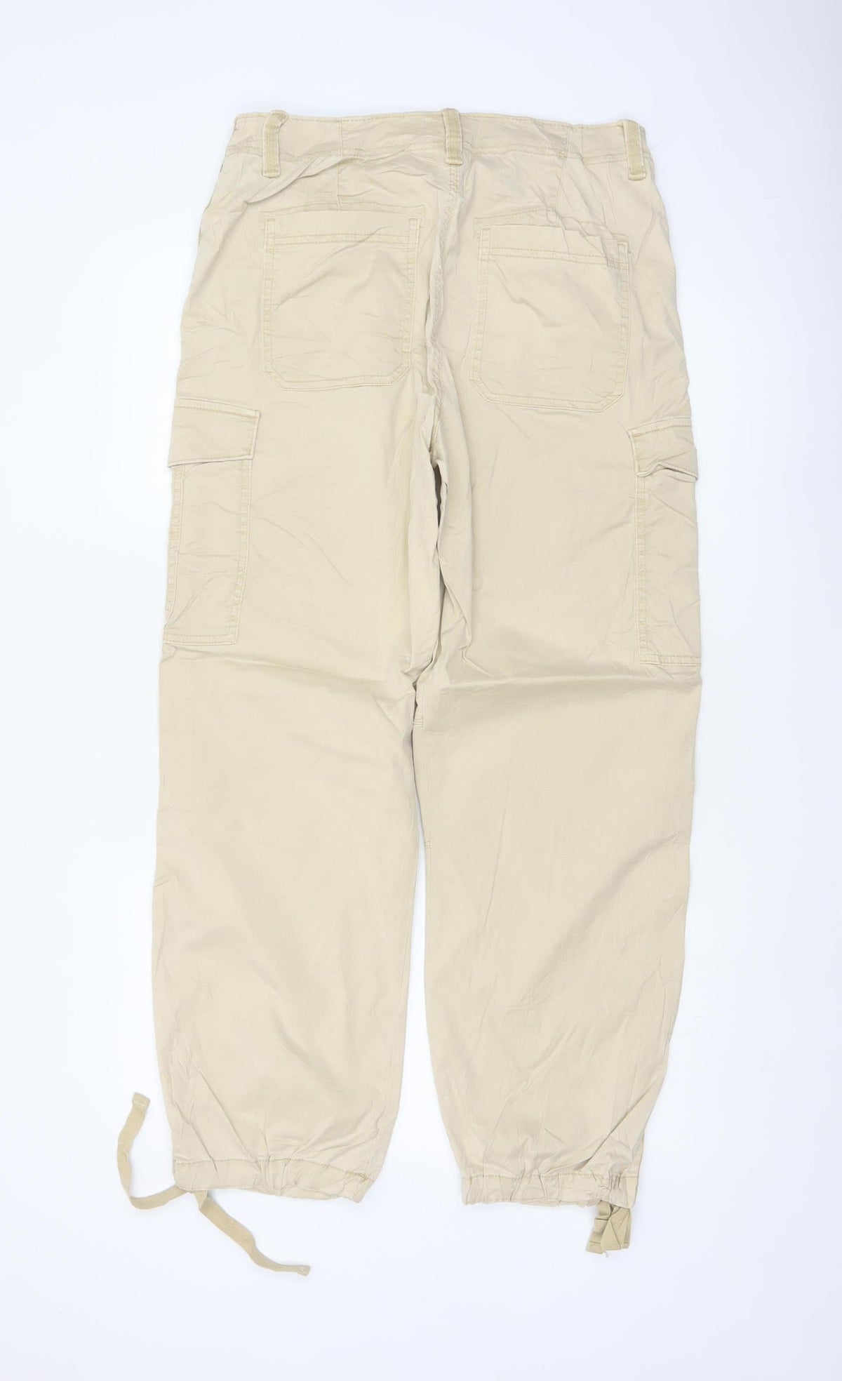 M&S Women’s Beige Size 12 Regular Cargo Trousers Pockets