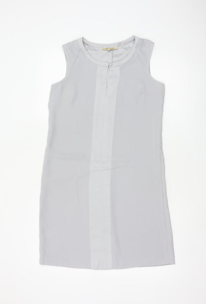 Next Petites Women Grey UK 8 Sleeveless Tunic Blouse Round Neck
