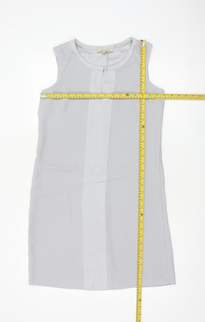 Next Petites Women Grey UK 8 Sleeveless Tunic Blouse Round Neck