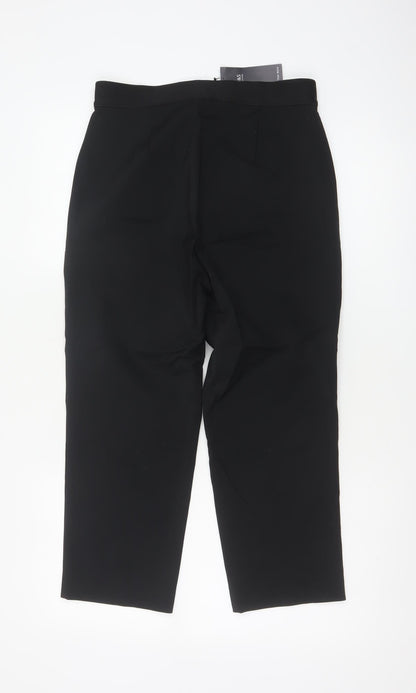 M&S Women’s Black UK 10 Slim High Rise Cropped Tailored Trousers