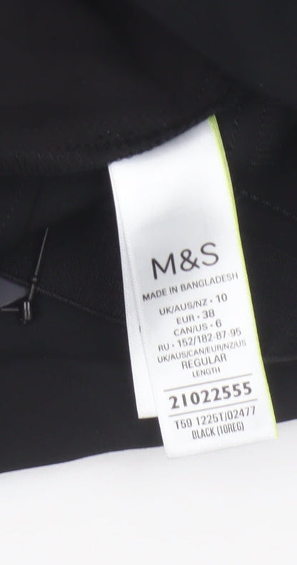 M&S Women’s Black UK 10 Slim High Rise Cropped Tailored Trousers