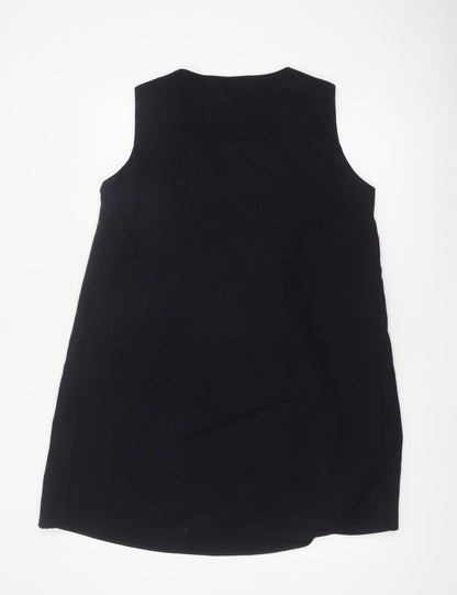 Almost Famous Women Black UK 14 A-Line Beaded Wool Blend Party Dress