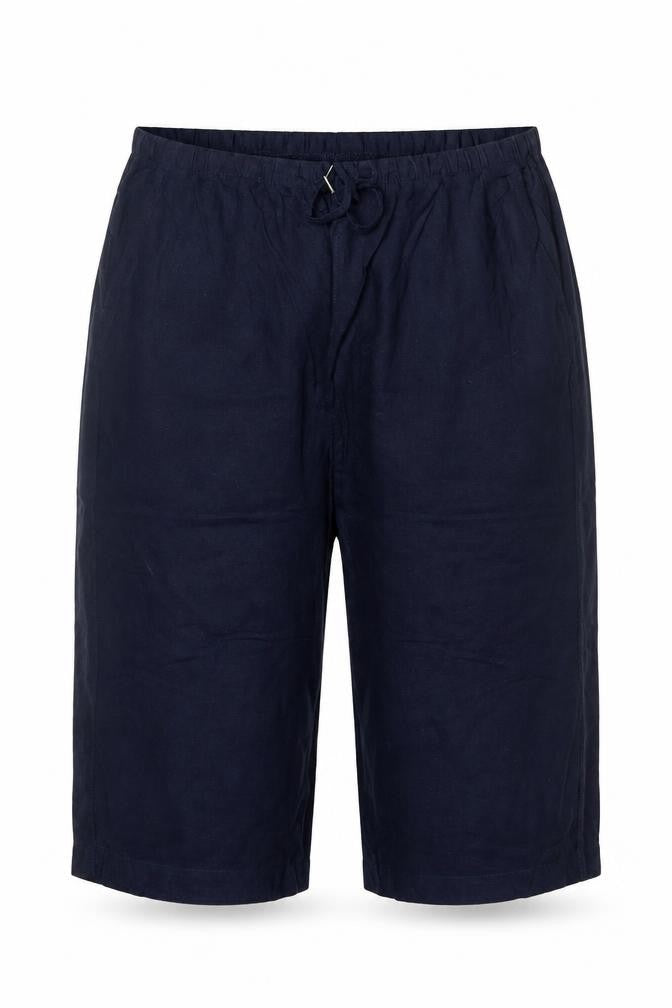 Marks and Spencer Womens Blue UK 20 Cropped Ramie Blend Trousers