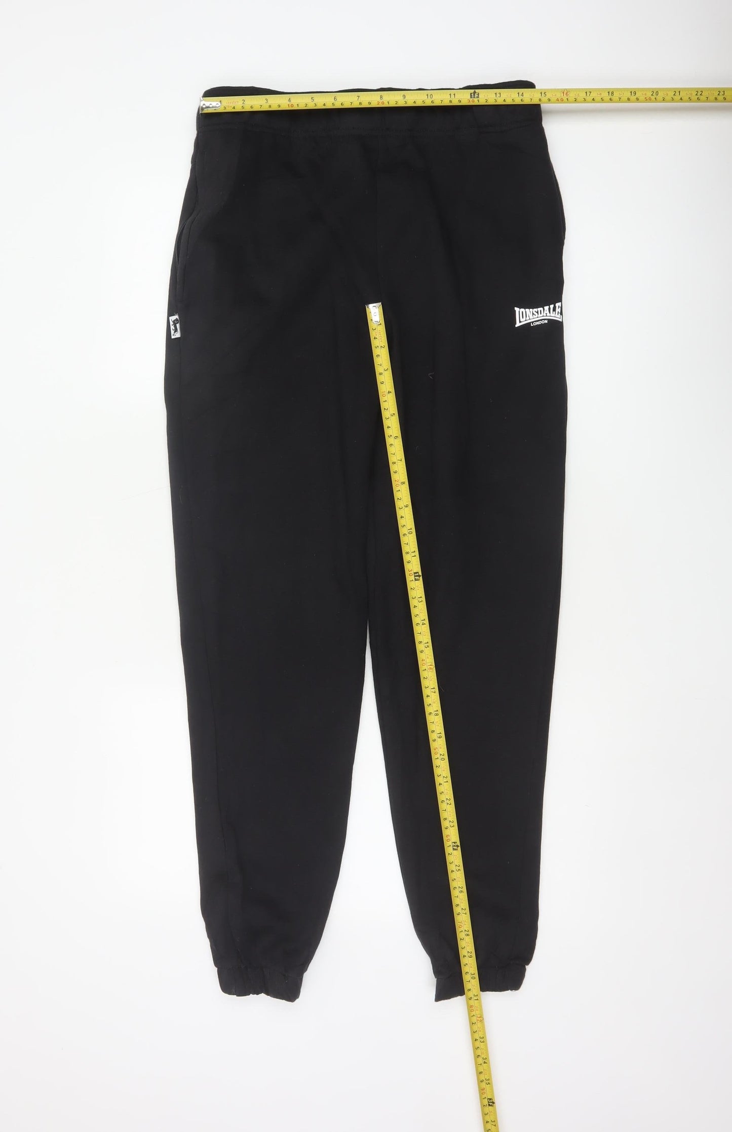 Lonsdale Men’s Black M Logo Cuffed Elastic Waist Jogger Sweatpants