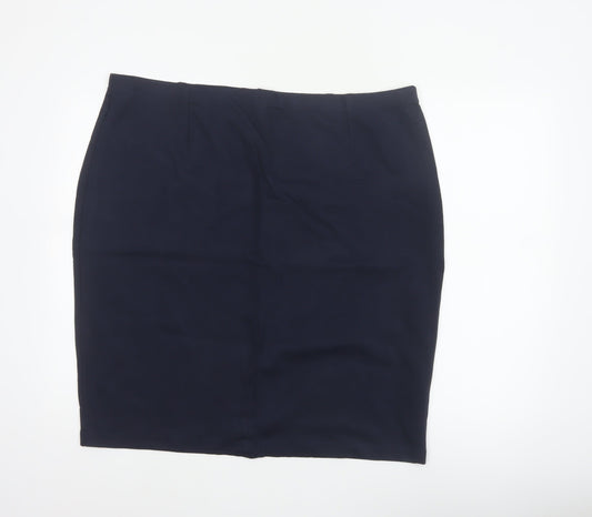 The Collection Debenhams Women Blue Size 20 Pencil Knee Skirt
