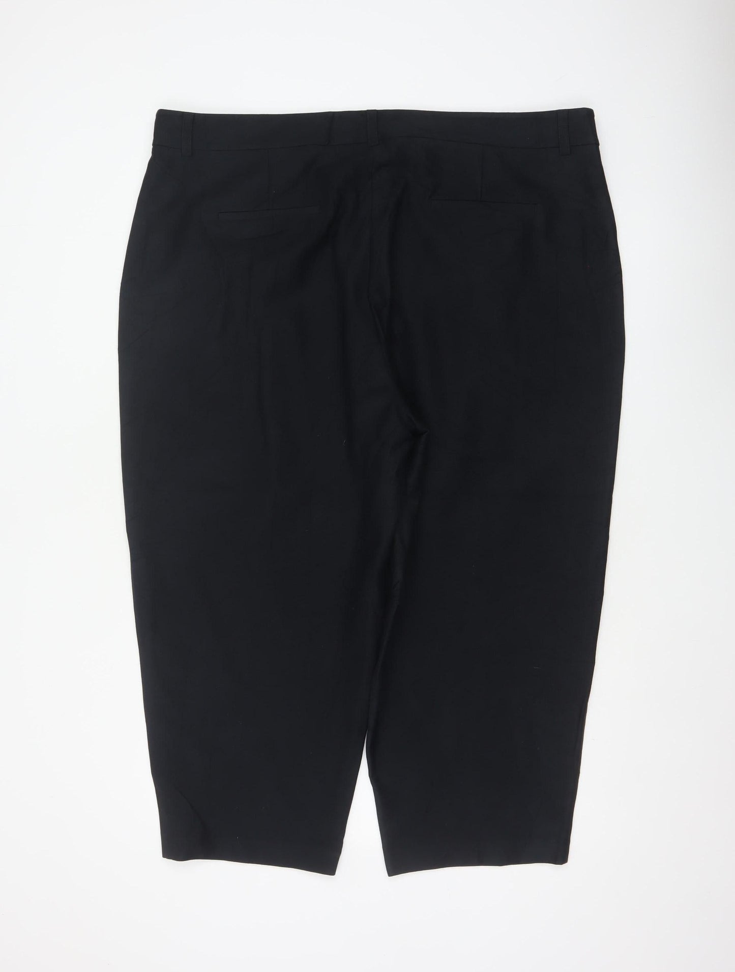 M&S Women Black Size 22 Short Tapered Ankle Grazer High Rise Trousers