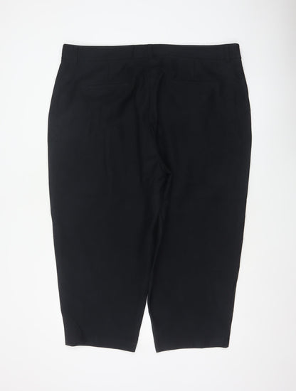 M&S Women Black Size 22 Short Tapered Ankle Grazer High Rise Trousers