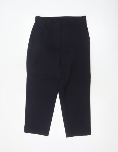 Marks and Spencer Women Black UK 10 Straight Tailored Dress Trousers