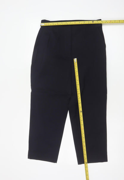 Marks and Spencer Women Black UK 10 Straight Tailored Dress Trousers