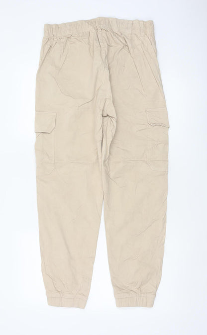 365 Women’s Beige Size 14 Cotton Stretch Cargo Jogger Trousers