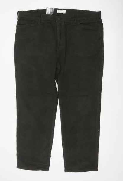 Marks and Spencer Men's Black 44/31 Regular Fit Cotton Trousers