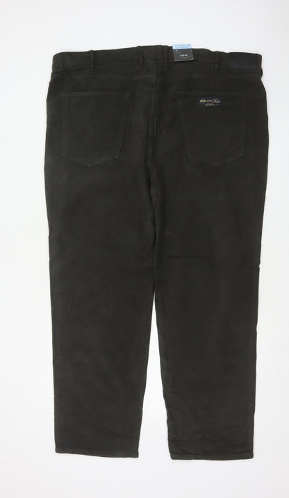 Marks and Spencer Men's Black 44/31 Regular Fit Cotton Trousers