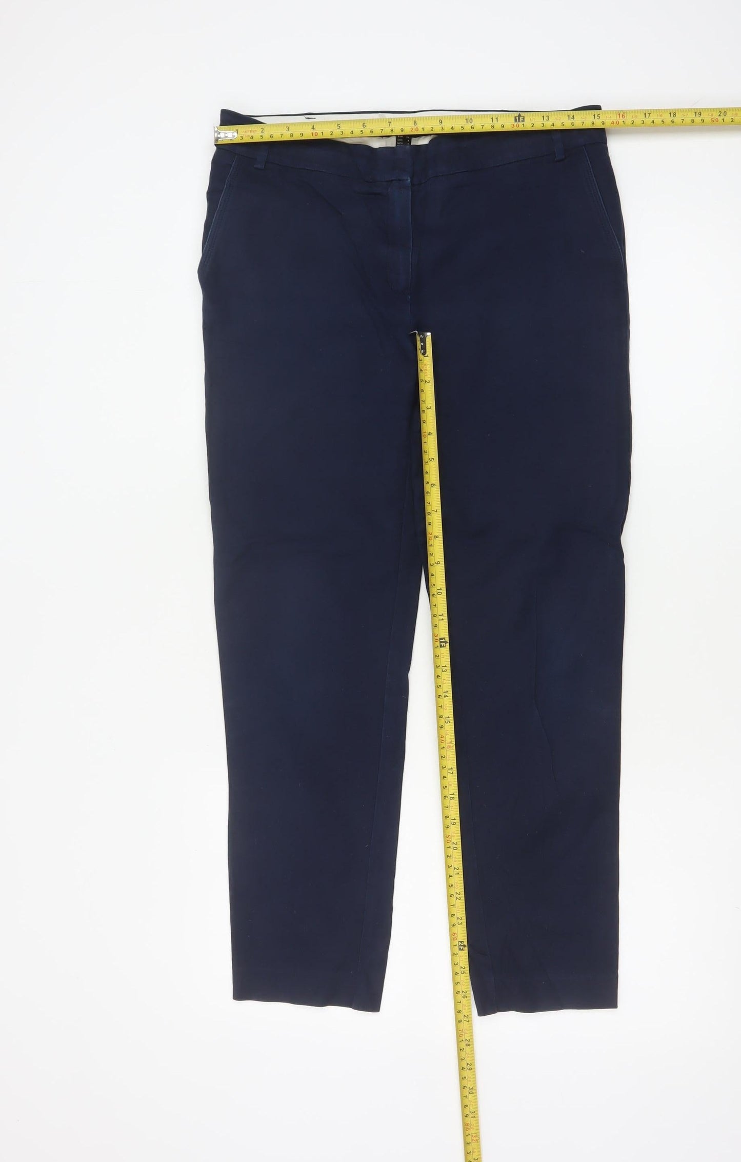 Mango Women’s Blue UK 10 Slim Straight Suit Dress Trousers