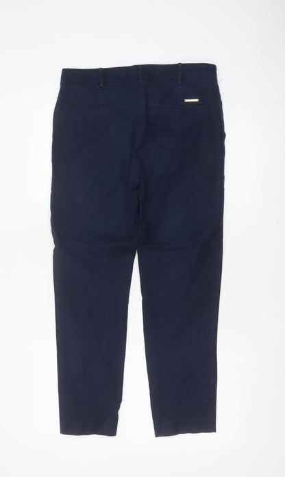 Mango Women’s Blue UK 10 Slim Straight Suit Dress Trousers