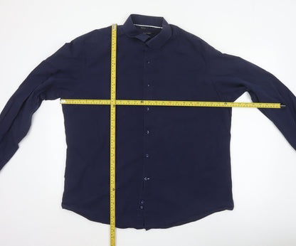 Marks & Spencer Autograph Men’s Blue 18 Pure Cotton Button-Up Shirt