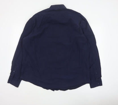 Marks & Spencer Autograph Men’s Blue 18 Pure Cotton Button-Up Shirt