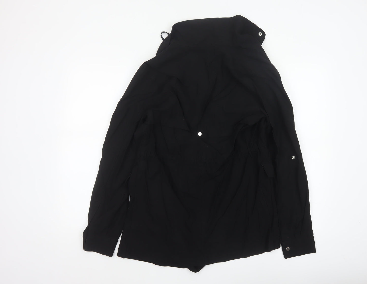 New Look Women’s Black UK 10 Short Drawstring Zip Pocket Jacket