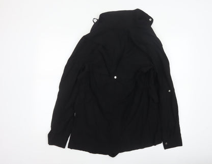New Look Women’s Black UK 10 Short Drawstring Zip Pocket Jacket