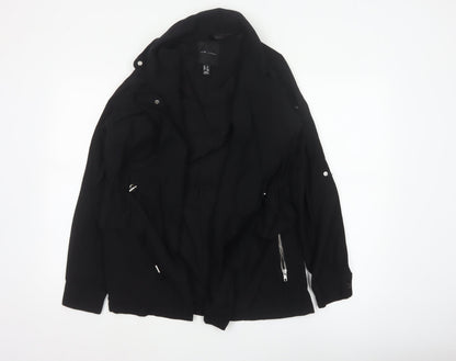 New Look Women’s Black UK 10 Short Drawstring Zip Pocket Jacket