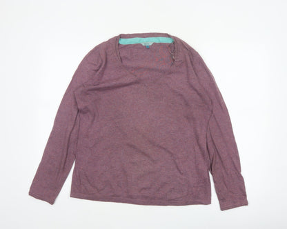 Fat Face Women’s Purple Size 14 V-Neck Lace-Up Knit Jumper