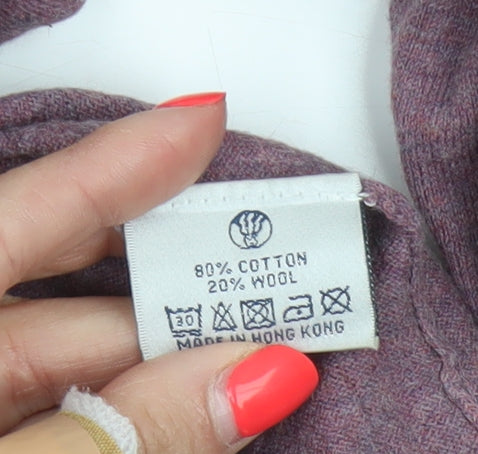 Fat Face Women’s Purple Size 14 V-Neck Lace-Up Knit Jumper