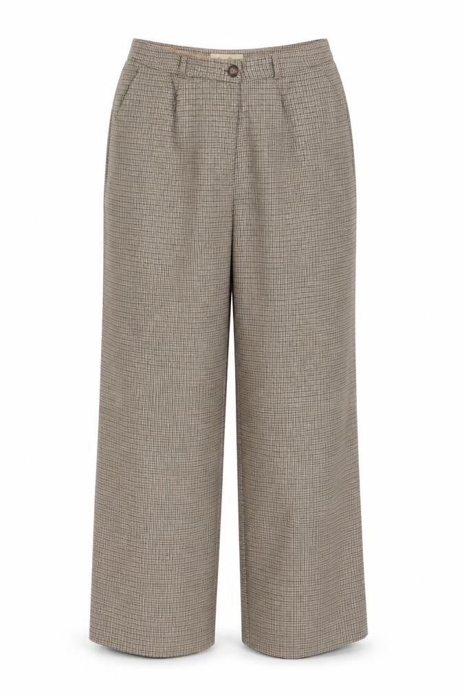 Viyella Women’s Beige Herringbone Tweed Trousers UK 16 Wool Blend