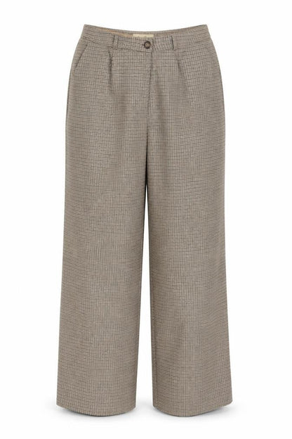 Viyella Women’s Beige Herringbone Tweed Trousers UK 16 Wool Blend