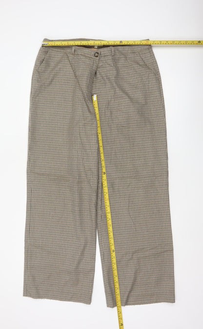 Viyella Women’s Beige Herringbone Tweed Trousers UK 16 Wool Blend