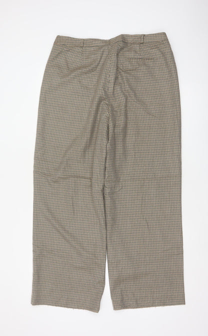 Viyella Women’s Beige Herringbone Tweed Trousers UK 16 Wool Blend