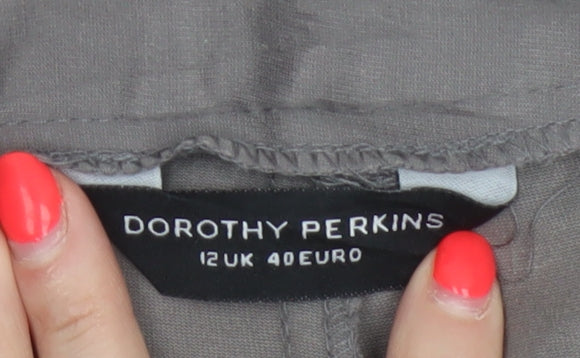 Dorothy Perkins Women Grey UK 12 Tapered Trousers Zip Pockets