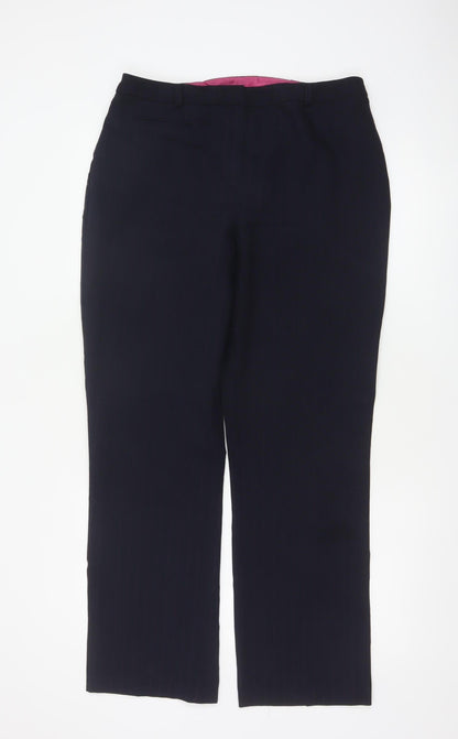 Dorothy Perkins Women Blue Pinstripe Tailored Dress Trousers UK 14